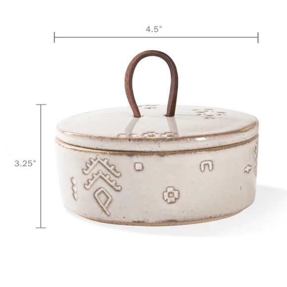 Marks White artisan oval stoneware decorative trinket box w/lid-NWOT - Picture 10 of 12